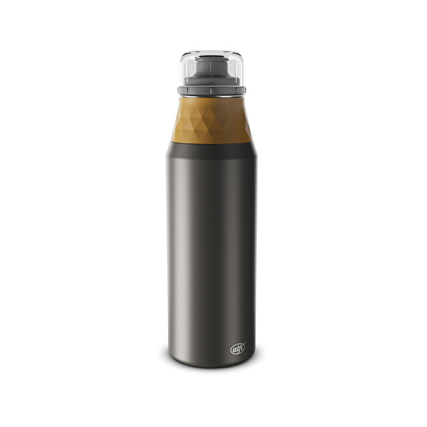 Alfi Bottle Endless Caviar Paslanmaz Çelik Şişe Mat Siyah ve Hardal