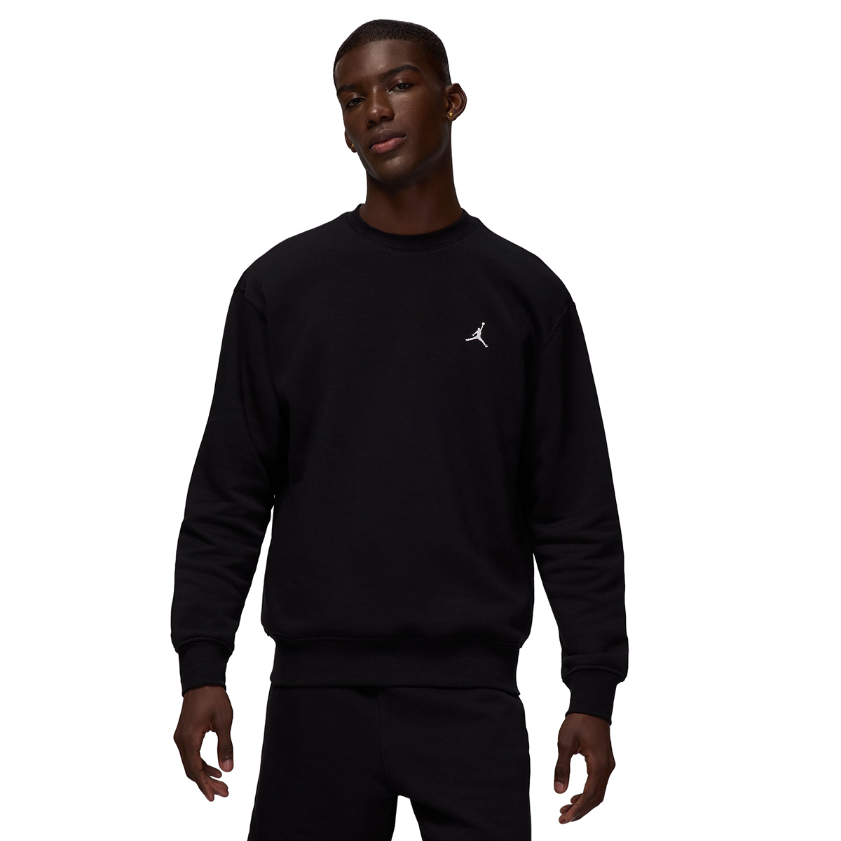 Jordan Brooklyn Fleece Crew Erkek Siyah Basketbol Sweatshirt FV7293-010
