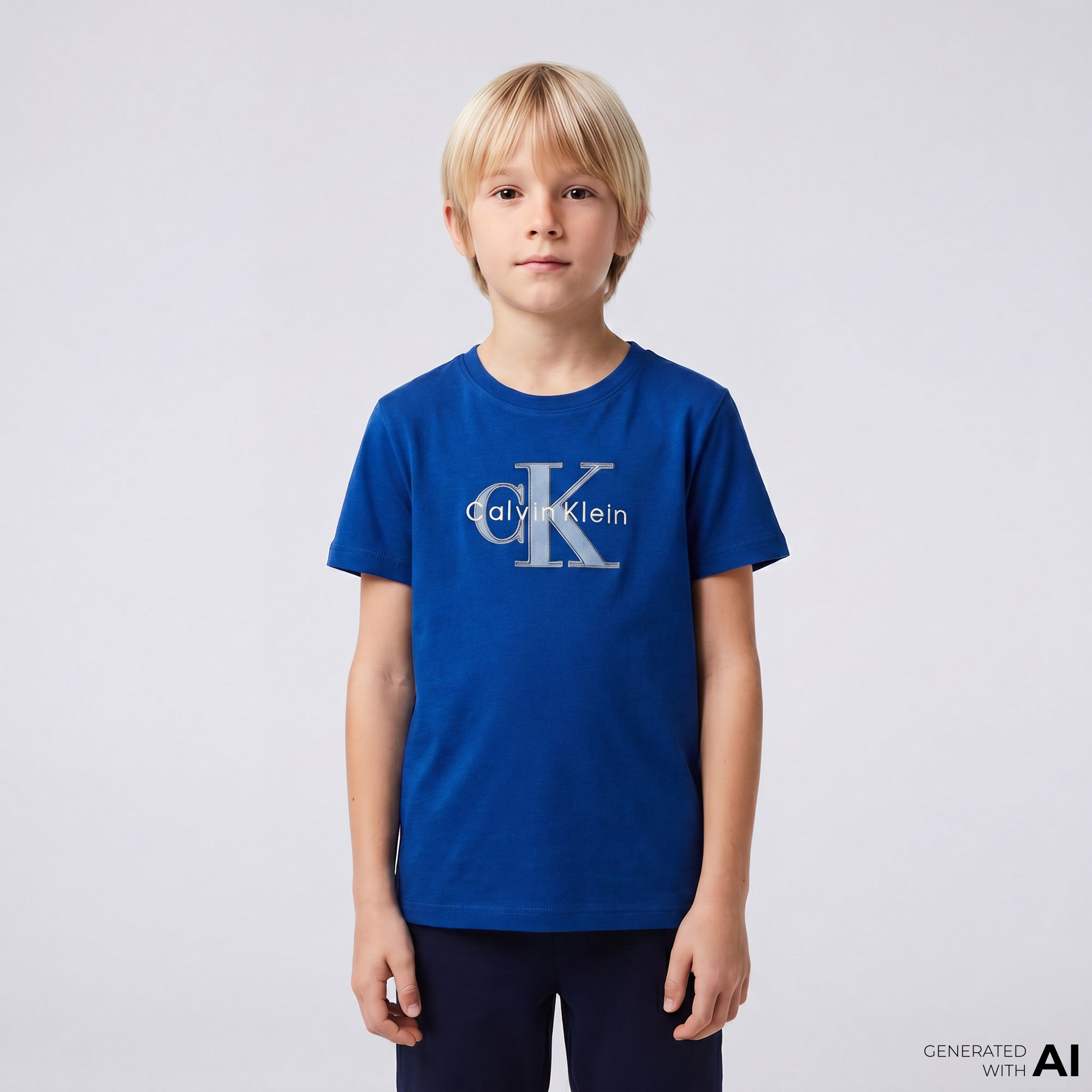 Calvin Klein Monologo Çocuk Mavi T-Shirt
