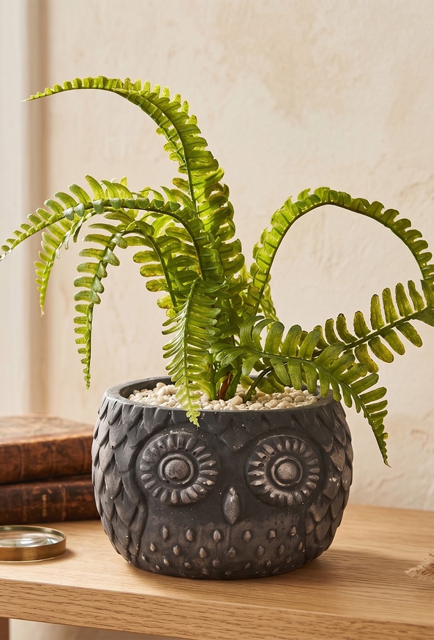 Objevi Saksılı Yapay Çiçek - Siyah / Yeşil - 29 cm