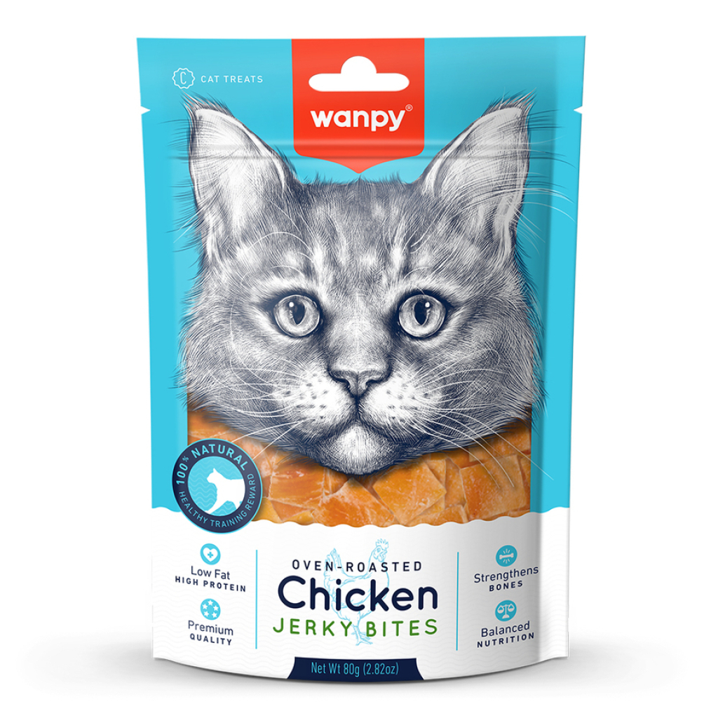 Wanpy Oven Roasted Tavuklu Kıtır Taneli Kedi Ödül Maması 80gr