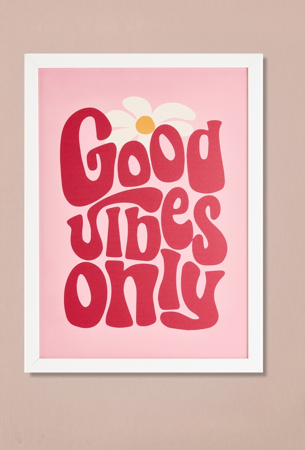 Evidea Deco Good Vibes Only Pano - Pembe - 30x40 cm