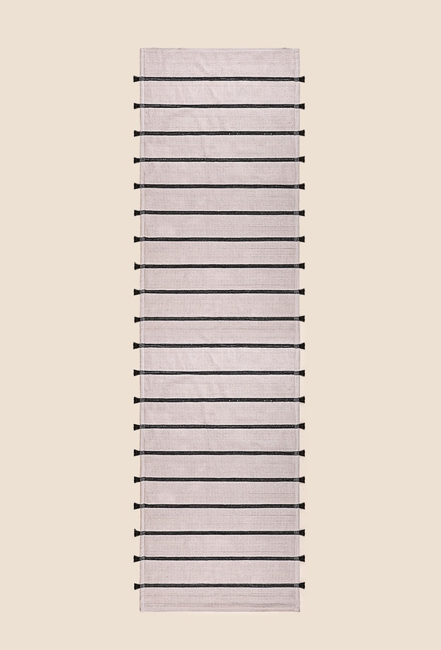Evidea Soft Riegel Yolluk - Ekru / Siyah - 80x300 cm