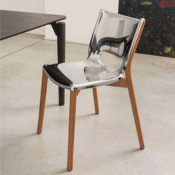 Alessi Poele Sandalye 53 cm x 53 cm x 81 cm Gümüş