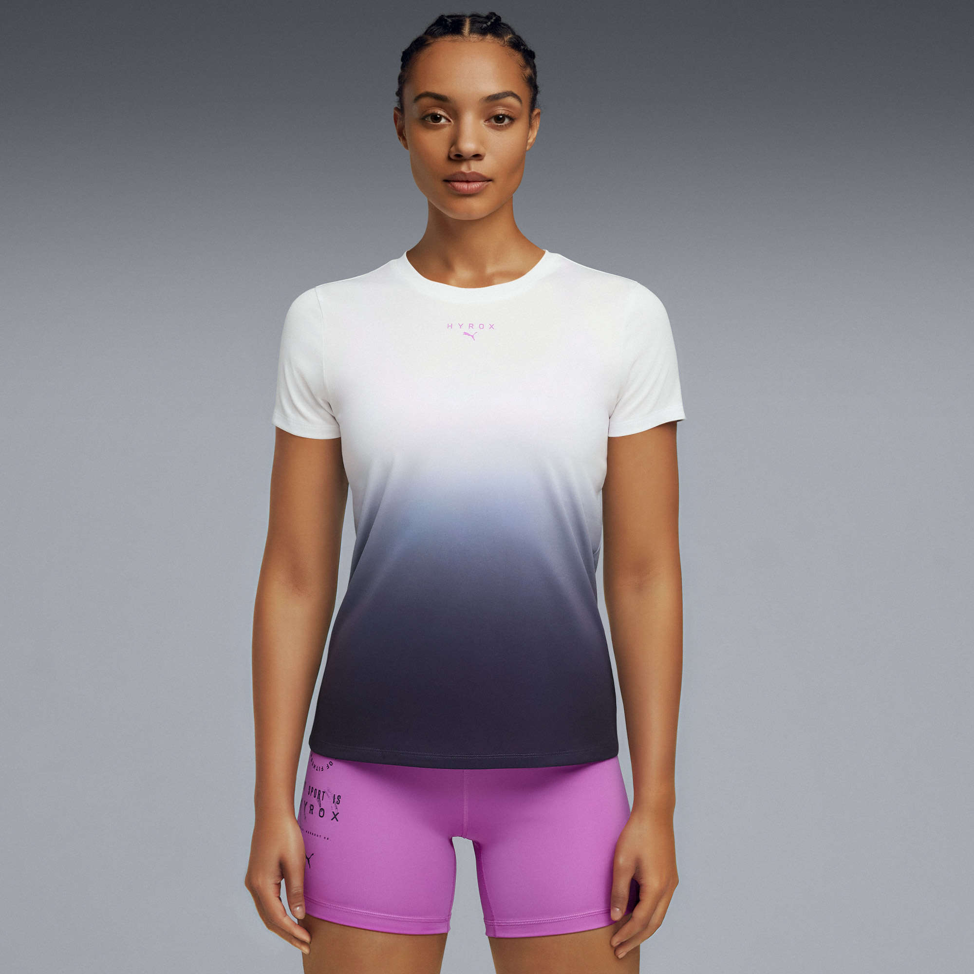 Puma x Hyrox Poly Graphic Kadın Beyaz Antrenman T-Shirt