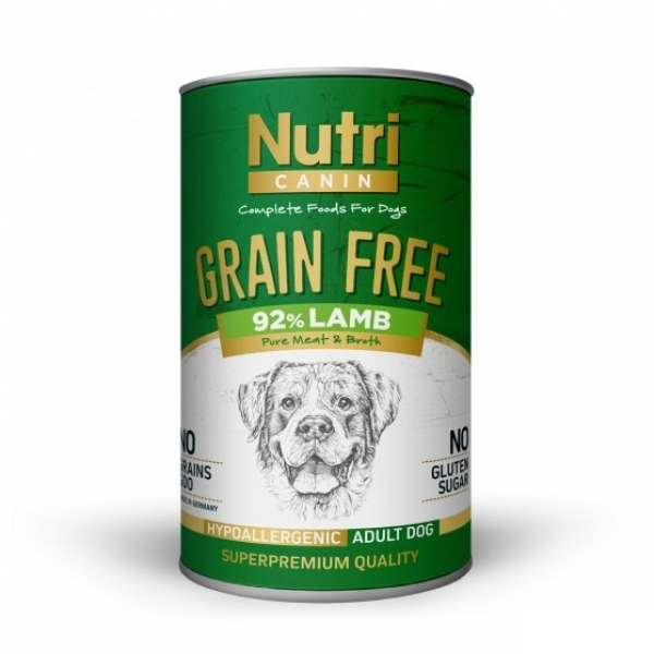 Nutri Canin Kuzulu ve Patatesli Tahılsız Köpek Konservesi 400gr