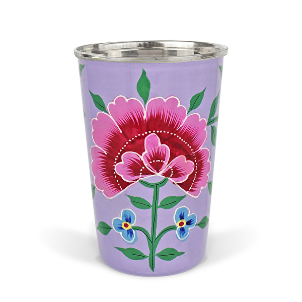 3rd Culture Çiçekli Lila Bardak 330 ml