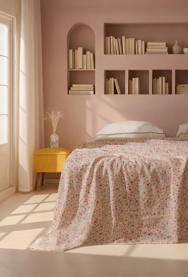 Evidea Soft Fiesta Çift Kişilik Pike - Renkli - 200x220 cm