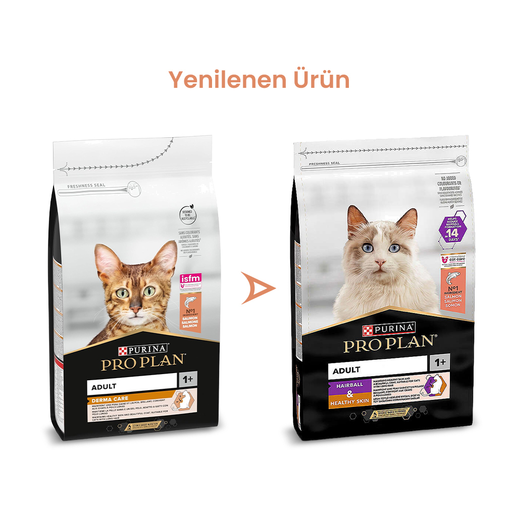 Pro Plan Hairball & Healthy Skin Somonlu Tüy Sağlığı Destekleyici Yetişkin Kedi Maması 3kg