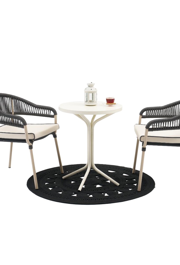 Divona Home Tavoli Terea Bistro Masa Takımı - Antrasit - 55x55x70 cm