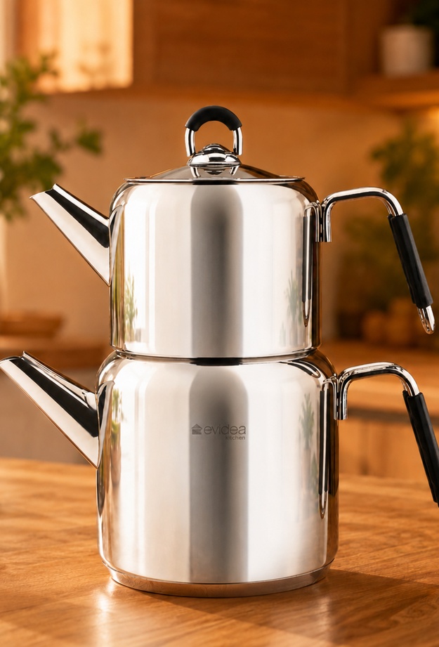 Evidea Kitchen Vetra Çaydanlık - Gri - 1,65 lt + 900 ml