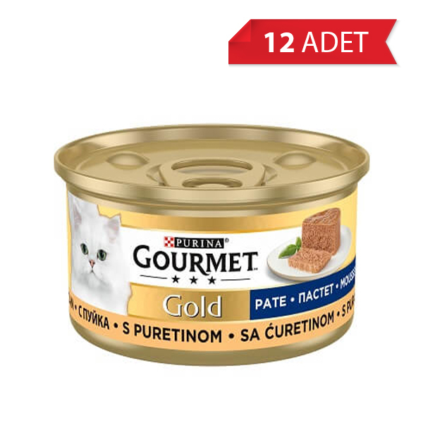 Gourmet Gold Kıyılmış Hindili Kedi Konservesi 85gr (12 Adet)