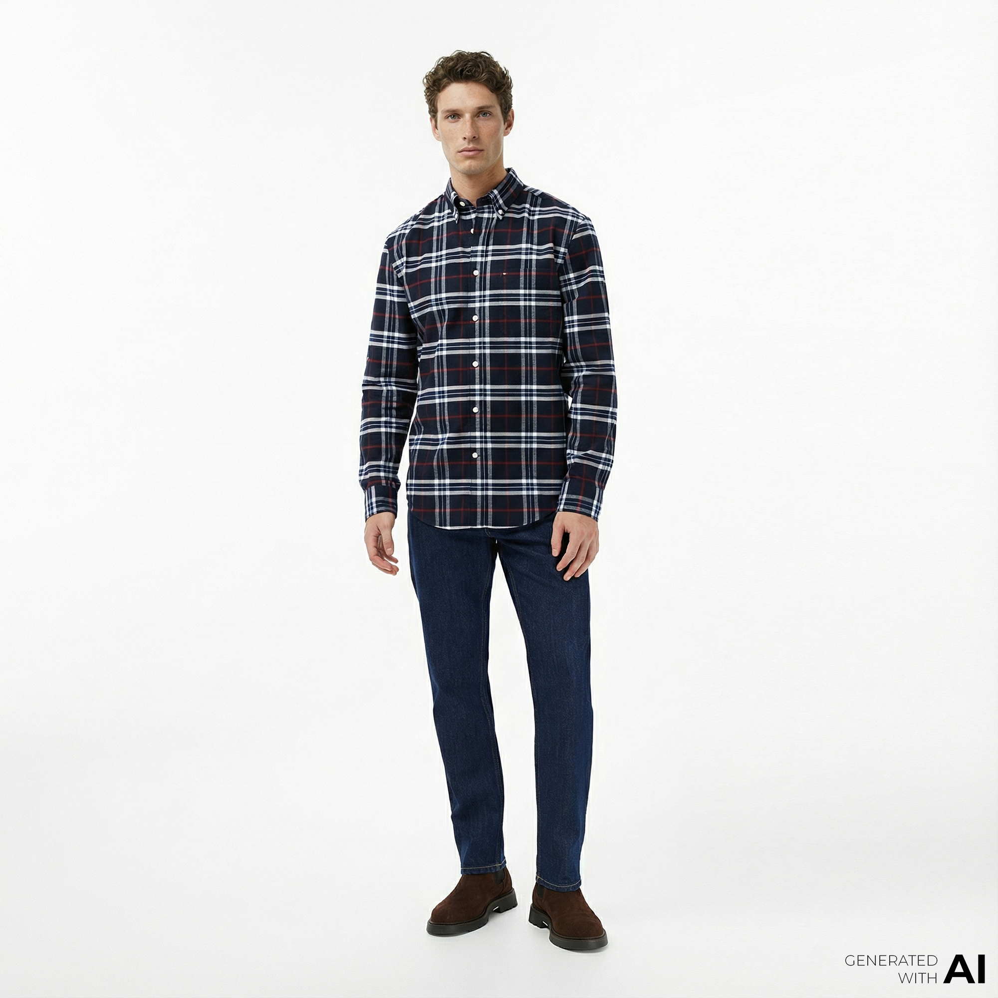 Tommy Hilfiger Ryan Slim Di4156 Erkek Koyu Mavi Straight Jean