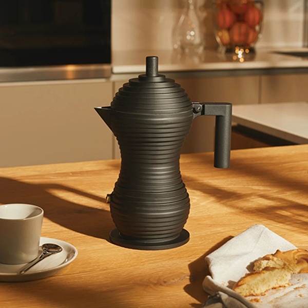 Alessi Pulcina Espresso Makinesi Mokapot 300 ml Siyah