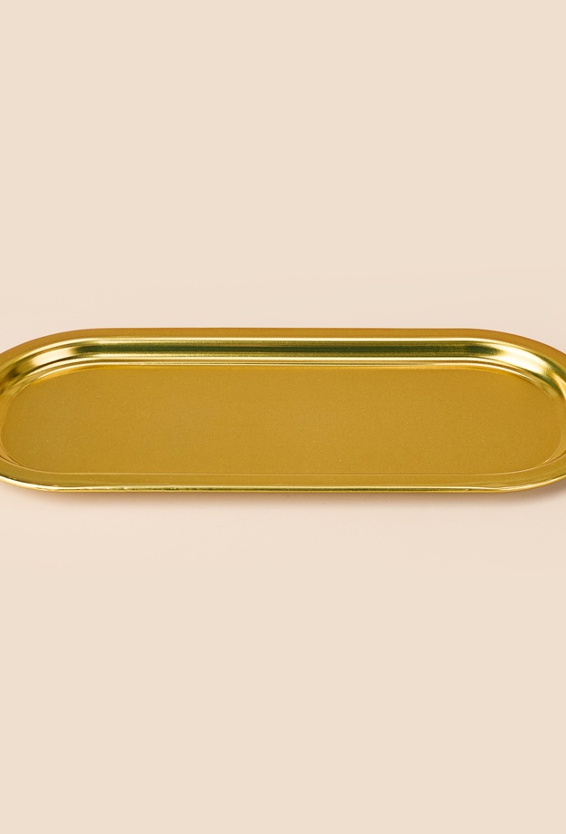 Sarkap Oval Tepsi - Gold - 15x36 cm