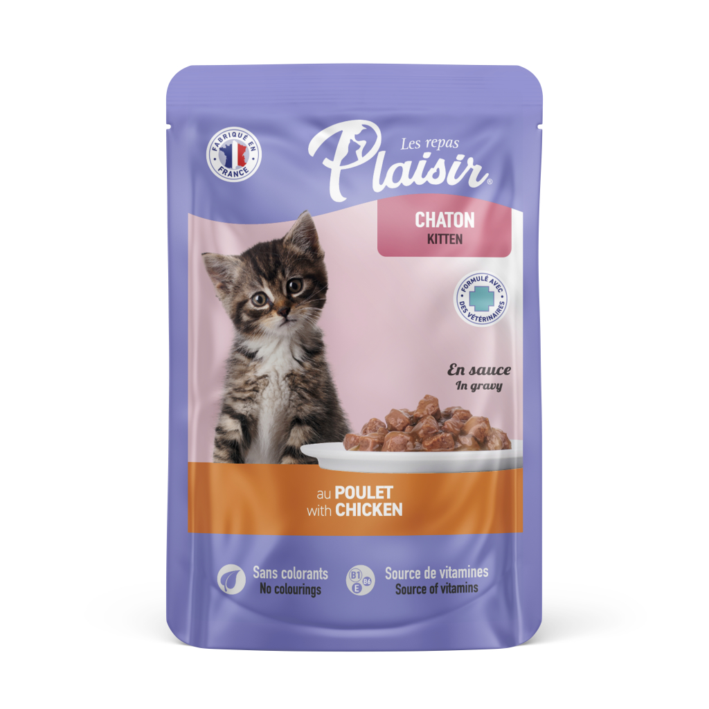 Plaisir Pouch Sos İçinde Tavuklu Yavru Kedi Konservesi 100gr