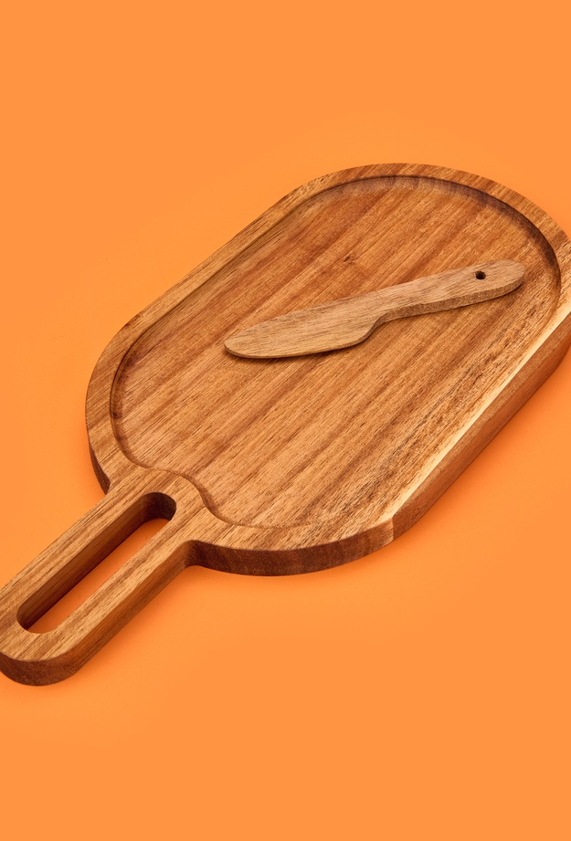 Tohana Akasya Oval Sunumluk - Kahverengi - 30x14 cm
