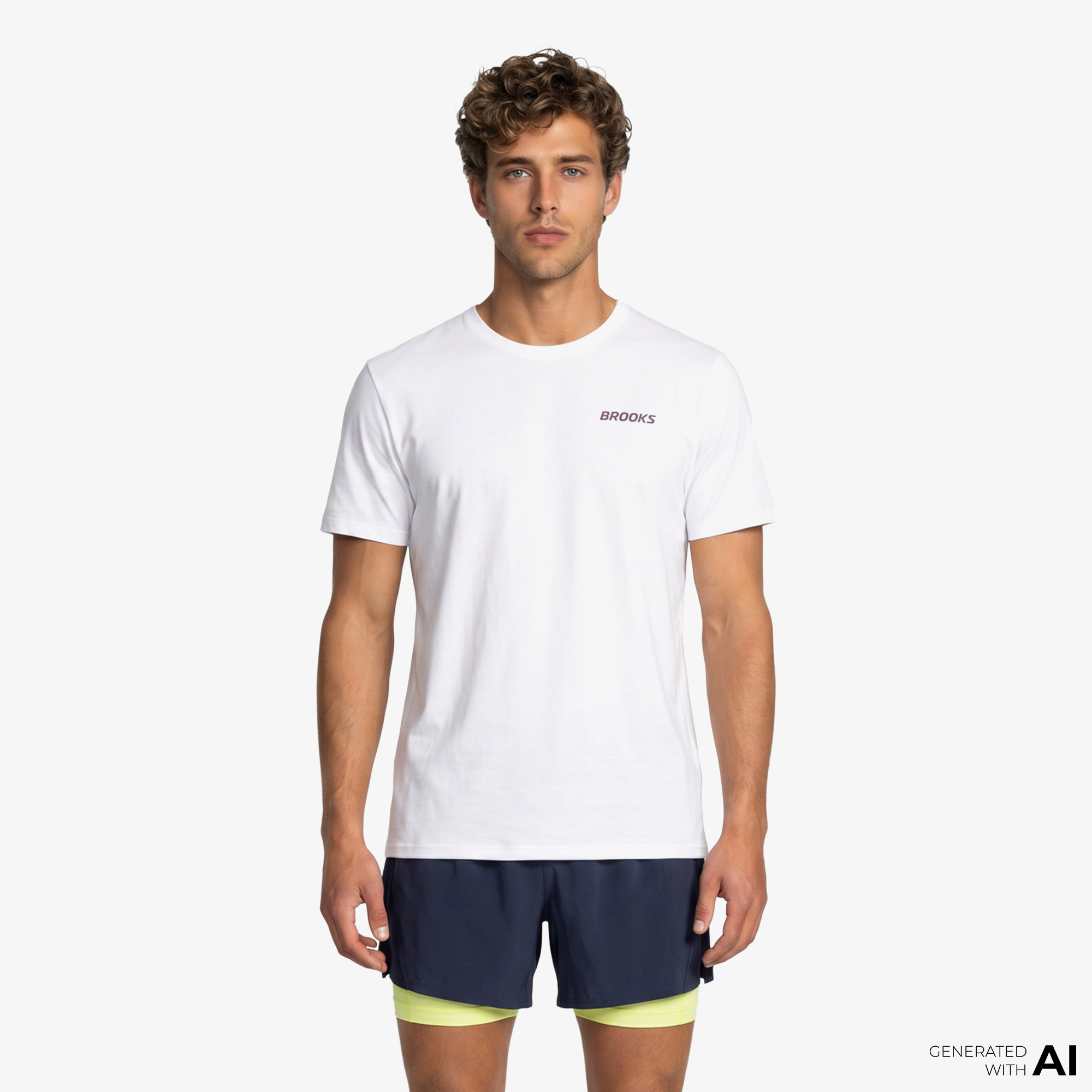 Brooks Graphic Short Sleeve Erkek Beyaz T-Shirt
