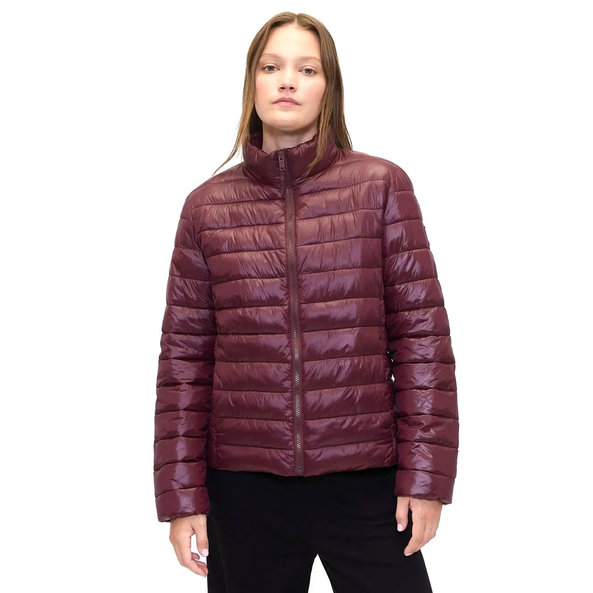 V-Frch Logo Lw Puffer Kadın Bordo Günlük Stil Ceket 791284002
