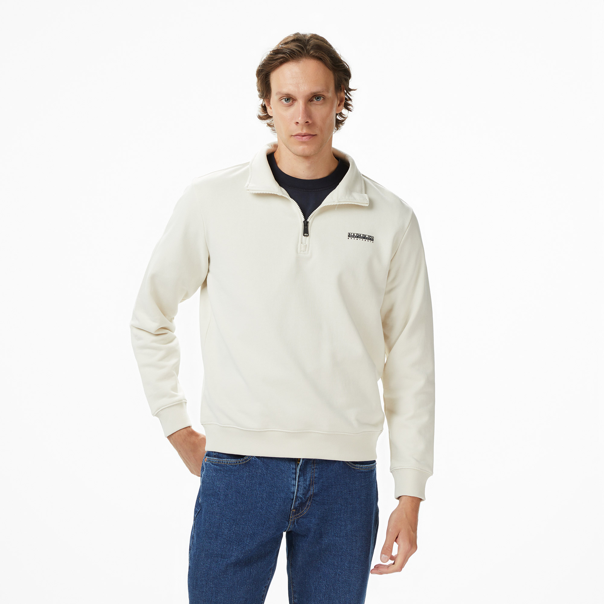 Napapijri B-Small Box Erkek Bej Sweatshirt