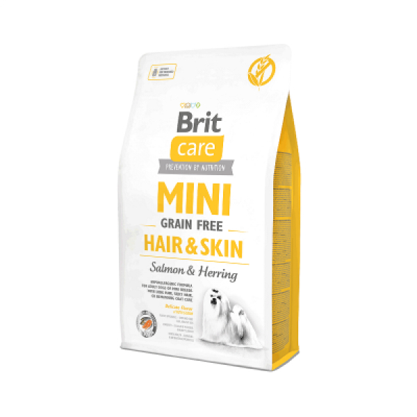Brit Care Mini Adult Hair&Skin Somonlu ve Ringa Balıklı Tahılsız Köpek Maması 2kg