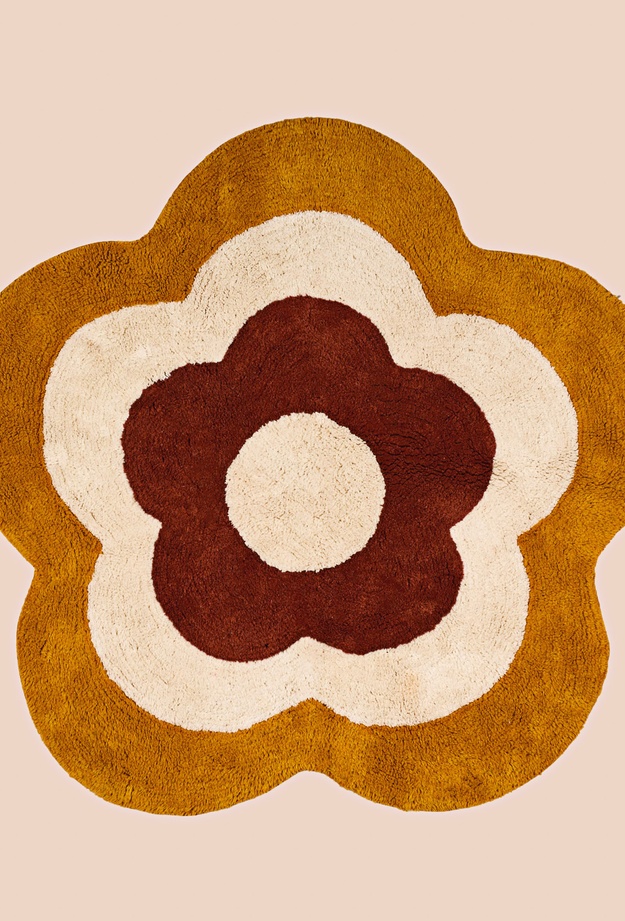 Evidea Soft Flower Tufting Banyo Paspası - Renkli - 90x90 cm