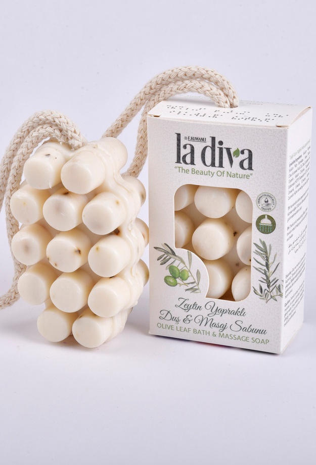 La Diva Zeytin Yapraklı Duş ve Masaj Sabunu - Beyaz - 120 gr