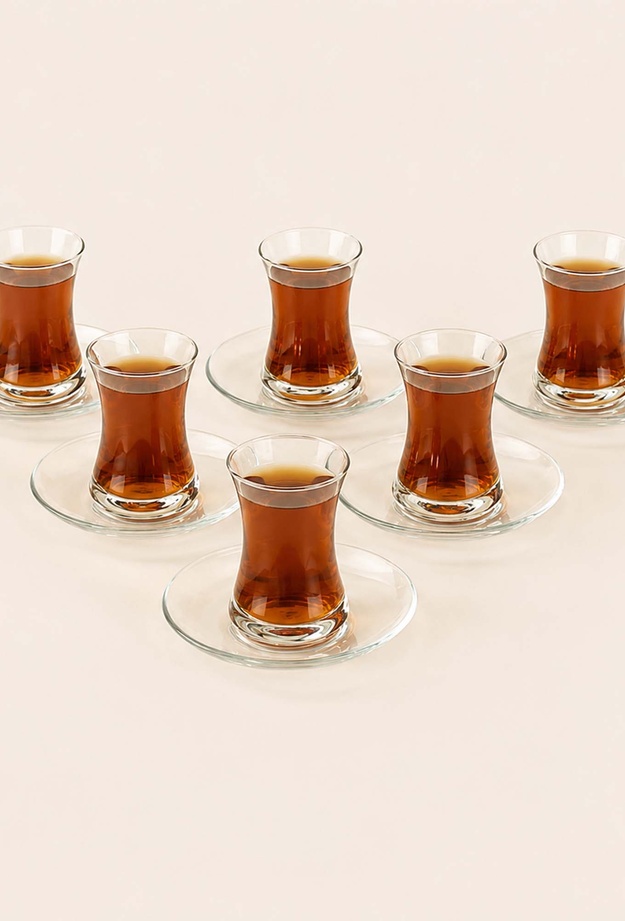 Paşabahçe Misis 6 Kişilik 12 Parça Çay Takımı - Şeffaf - 160 ml