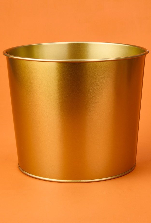 Evstyle Paslanmaz Saksı - Gold - 22x18 cm