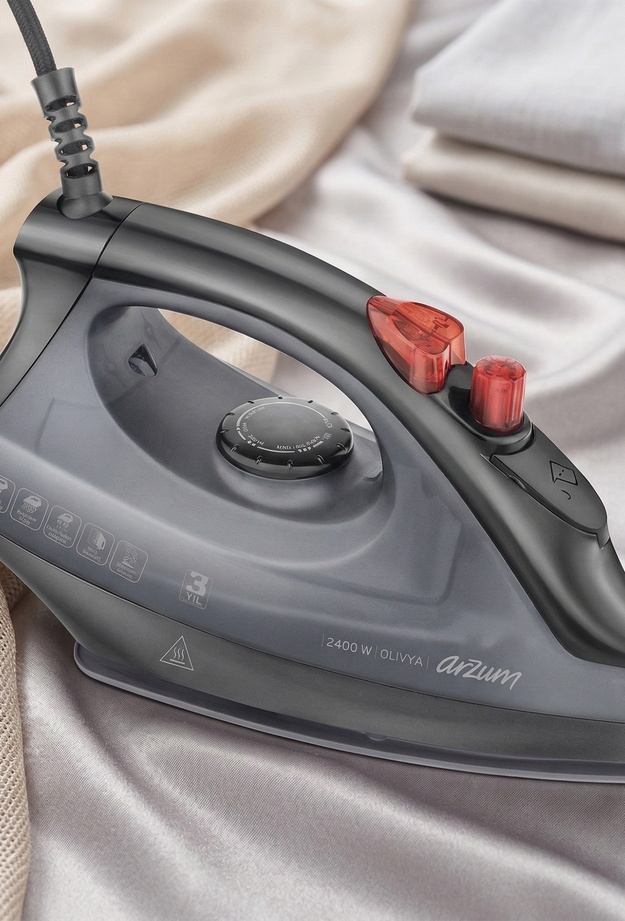 Arzum AR684 Olivya Buharlı Ütü - Siyah - 2400 Watt