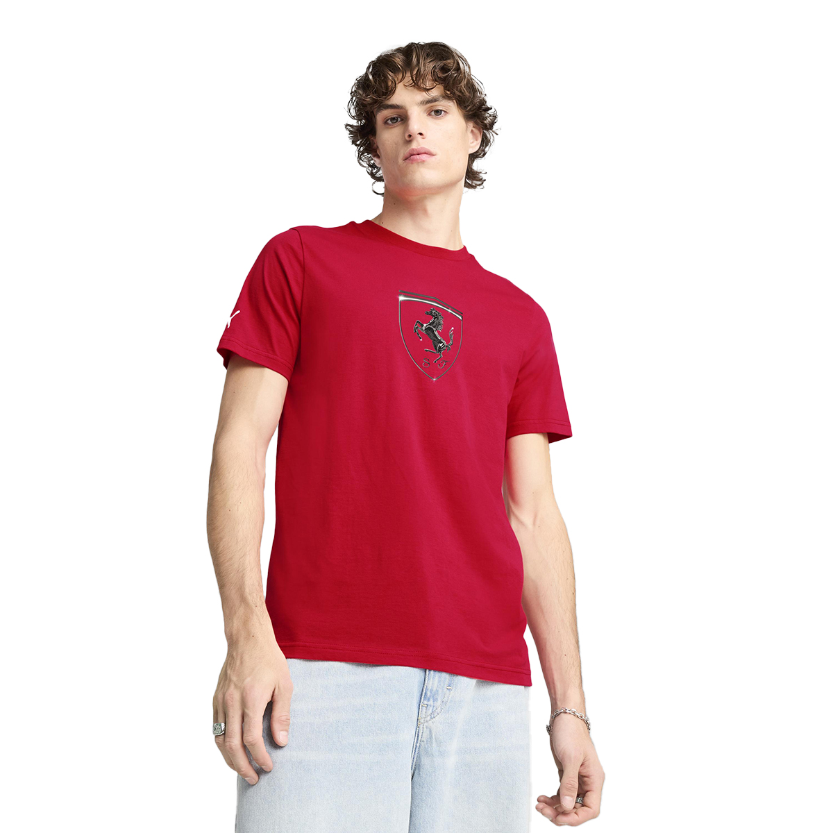 Ferrari Race Erkek Kırmızı Günlük Stil T-Shirt 63018902
