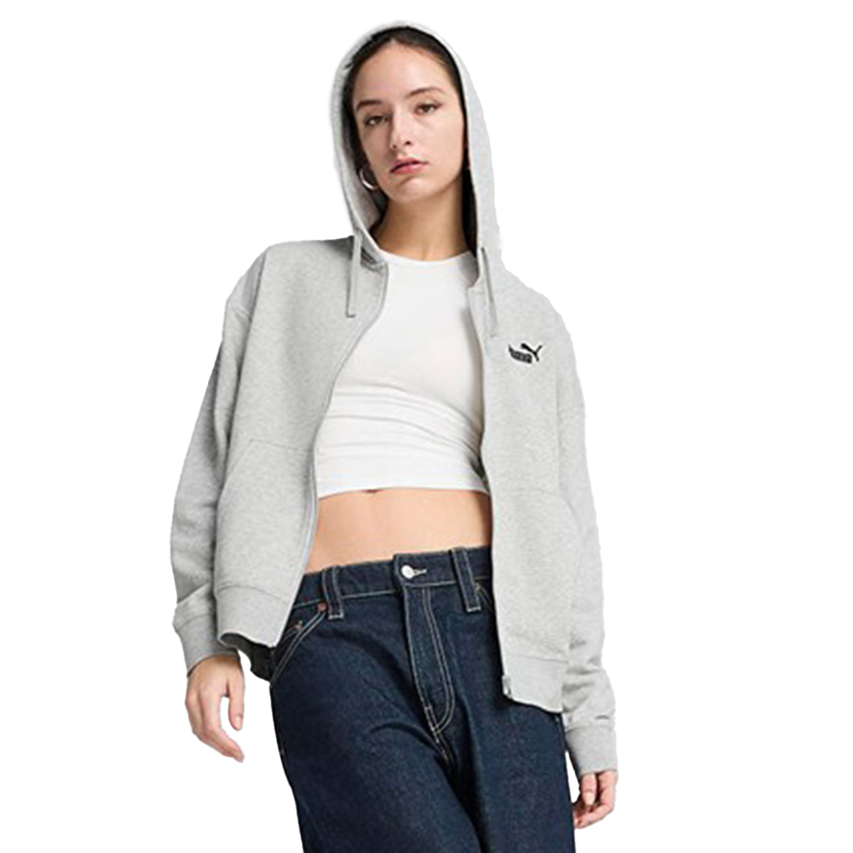 Ess Comfort Full-Zip Kadın Gri Günlük Stil Sweatshirt 68241004