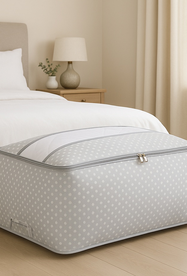 Tvl Home Baza Altı Şeffaf Detaylı Büyük Boy Hurç - Gri - 62x46x22 cm