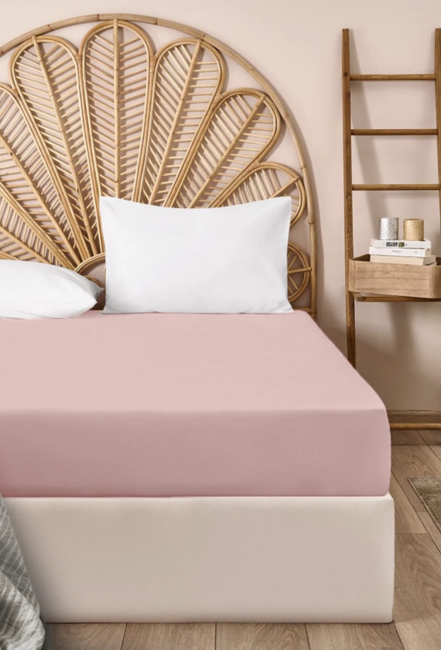 Evidea Soft Basic Çift Kişilik Lastikli Çarşaf - Gülkurusu - 160x200 cm
