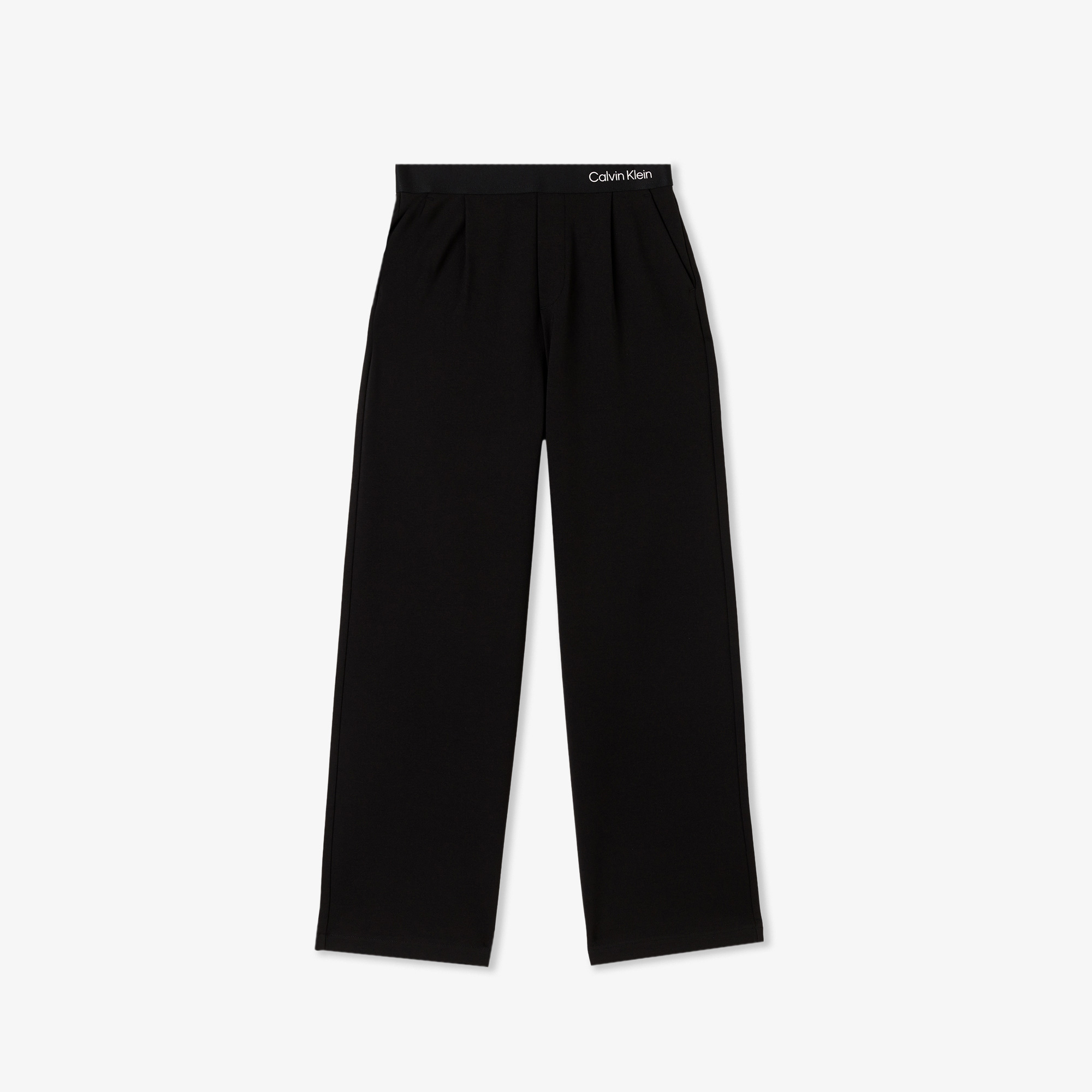 Calvin Klein Logo Tape Wide Leg Punto Çocuk Siyah Pantolon