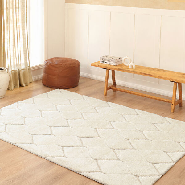 Kaşmir Halı Süpersoft Grace White 50x80 cm