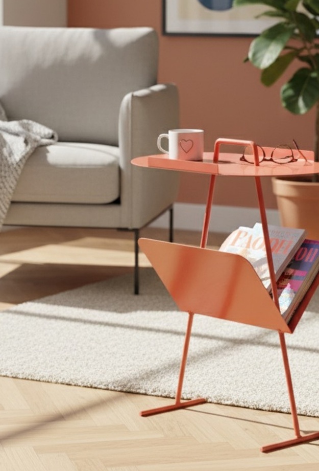 Maisonord Goddy Gazetelikli Yan Sehpa - Somon - 54x25,5x44 cm