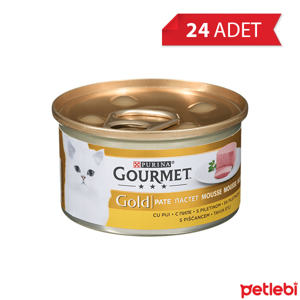 Gourmet Gold Kıyılmış Tavuklu Yetişkin Kedi Konservesi 85gr (24 Adet)