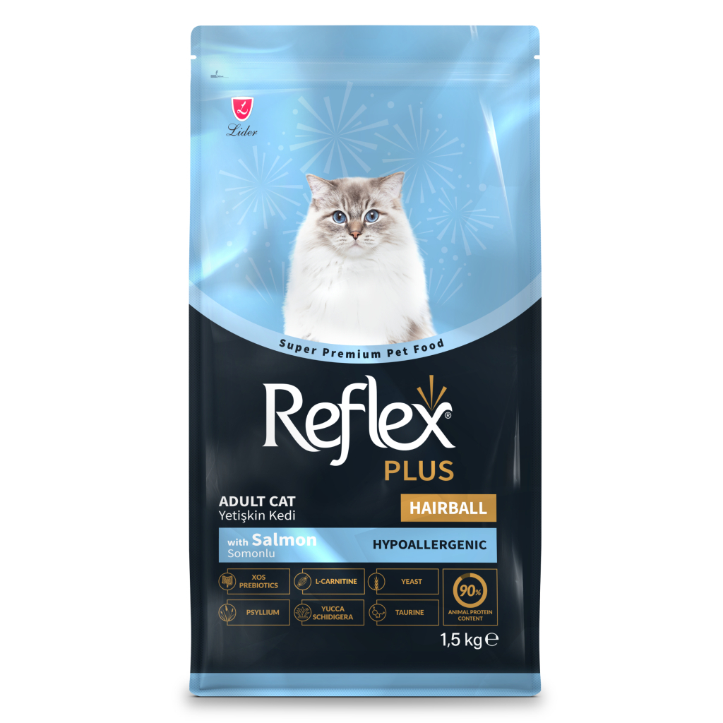 Reflex Plus Hipoalerjenik Hairball Somonlu Yetişkin Kedi Maması 1,5kg