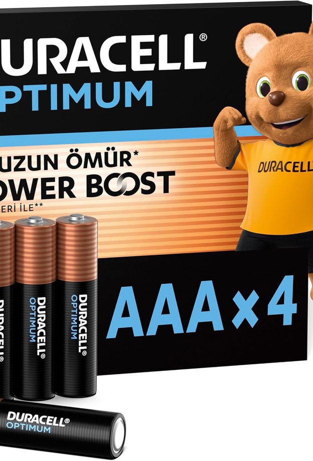 Duracell Optimum İnce Kalem 4'lü AAA Alkalin Pil - Siyah / Rose