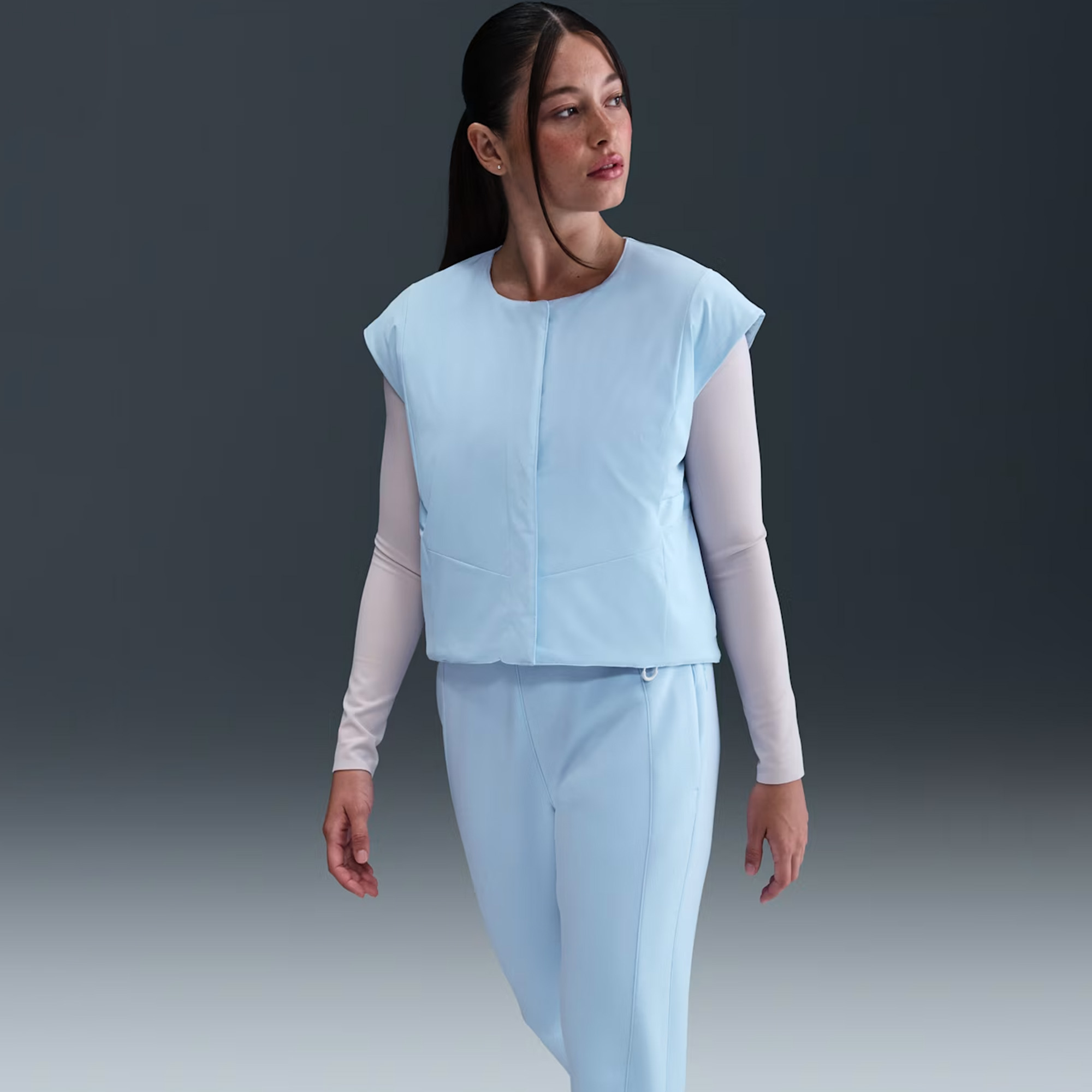 Nike 24.7 Tf Vest Filled Woven Kadın Mavi Yelek