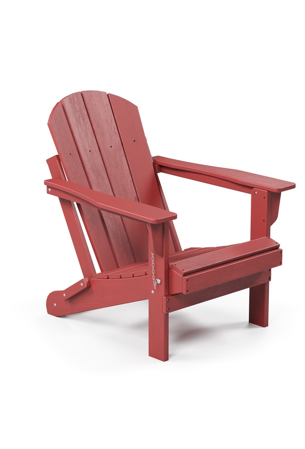 Garpim Klasik Katlanır Adirondack Bahçe Sandalyesi - Kırmızı - 85x88x56 cm