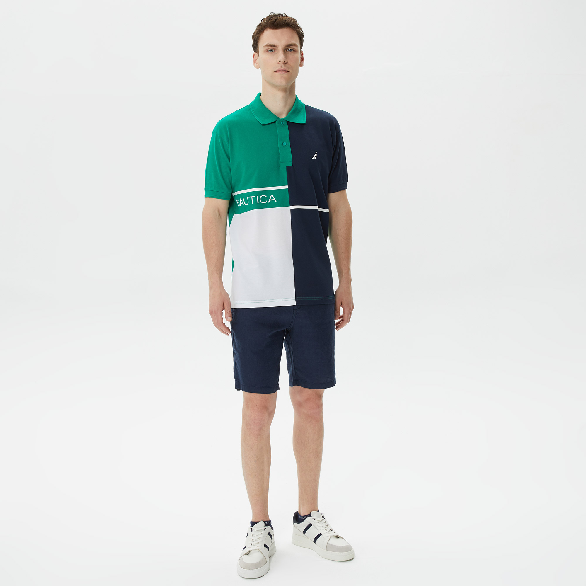 Nautica Erkek Lacivert Keten Bermuda