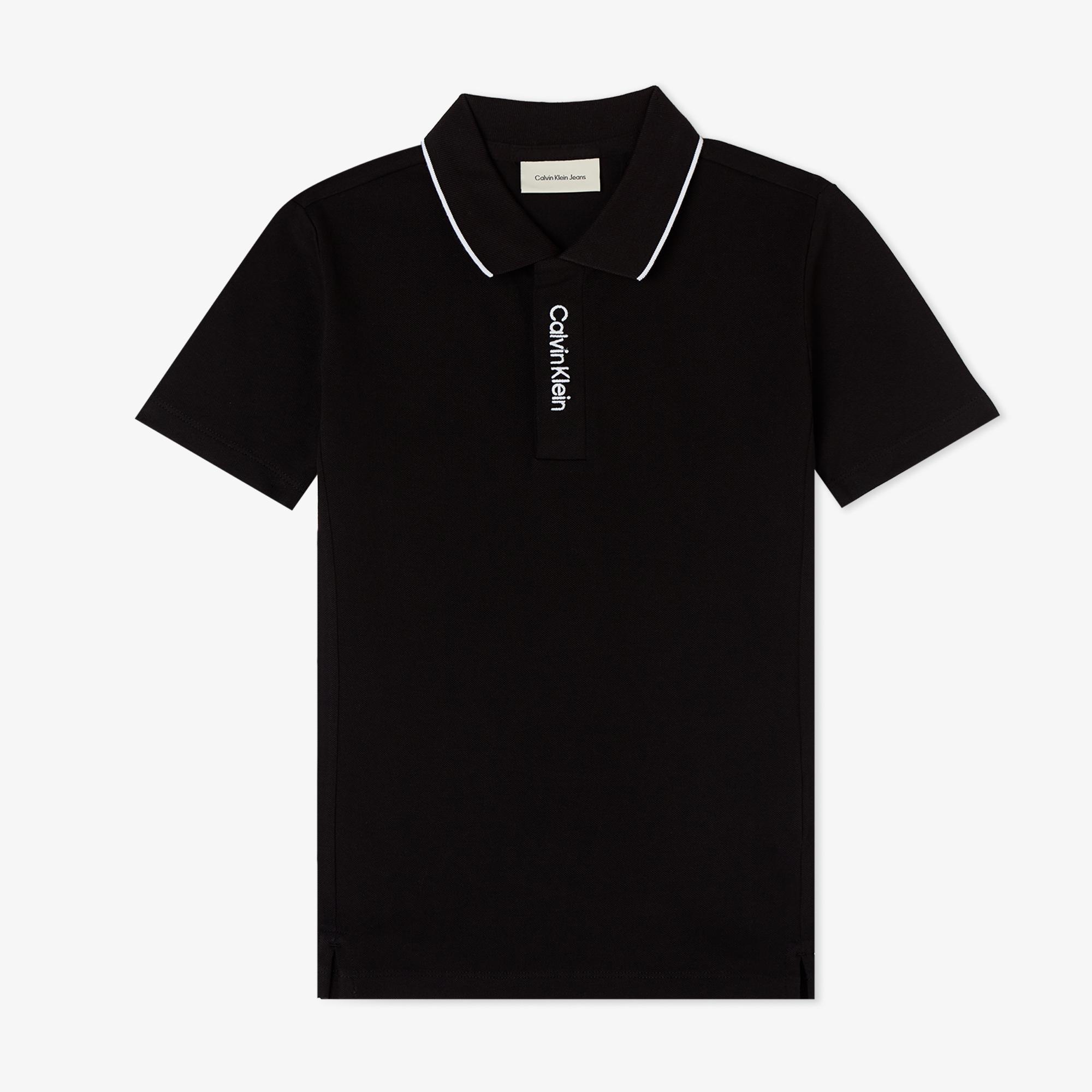 Calvin Klein Logo Pique Çocuk Siyah Polo