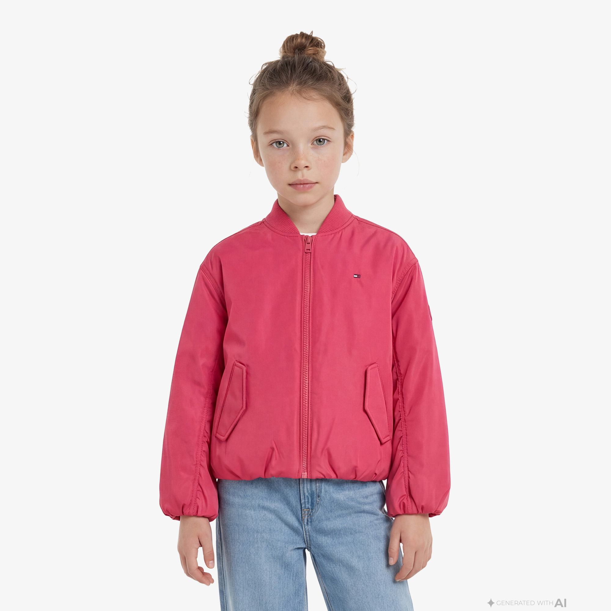 Tommy Hilfiger Essentials Çocuk Pembe Ceket