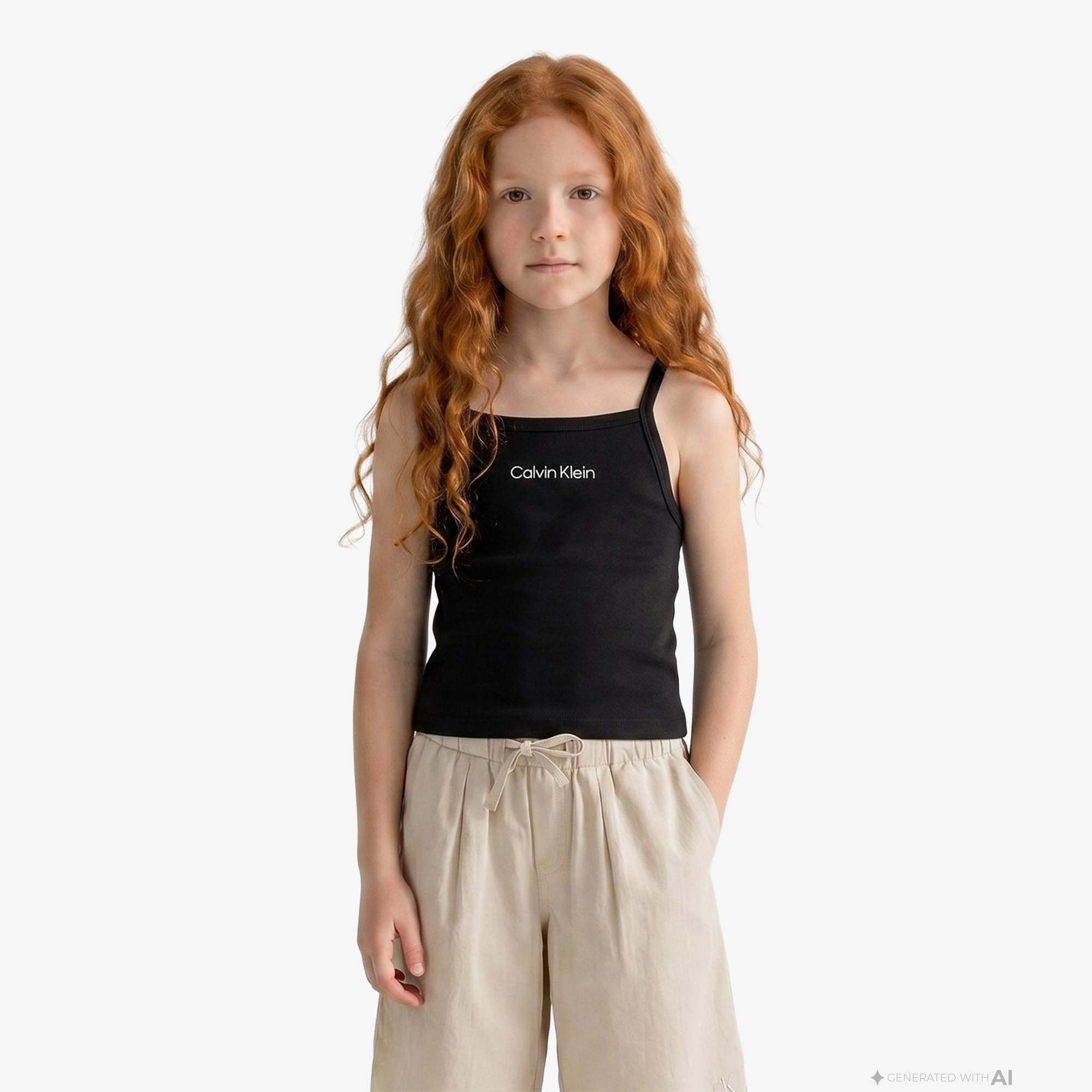 Calvin Klein Punto Strap Çocuk Siyah T-Shirt
