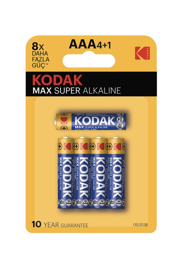 Kodak 4+1 Max Alkalin İnce Pil - Mavi