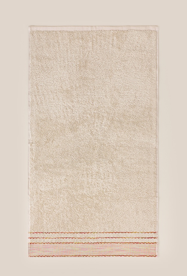 Evidea Soft Grad Yüz Havlusu - Bej / Turuncu - 50x90 cm