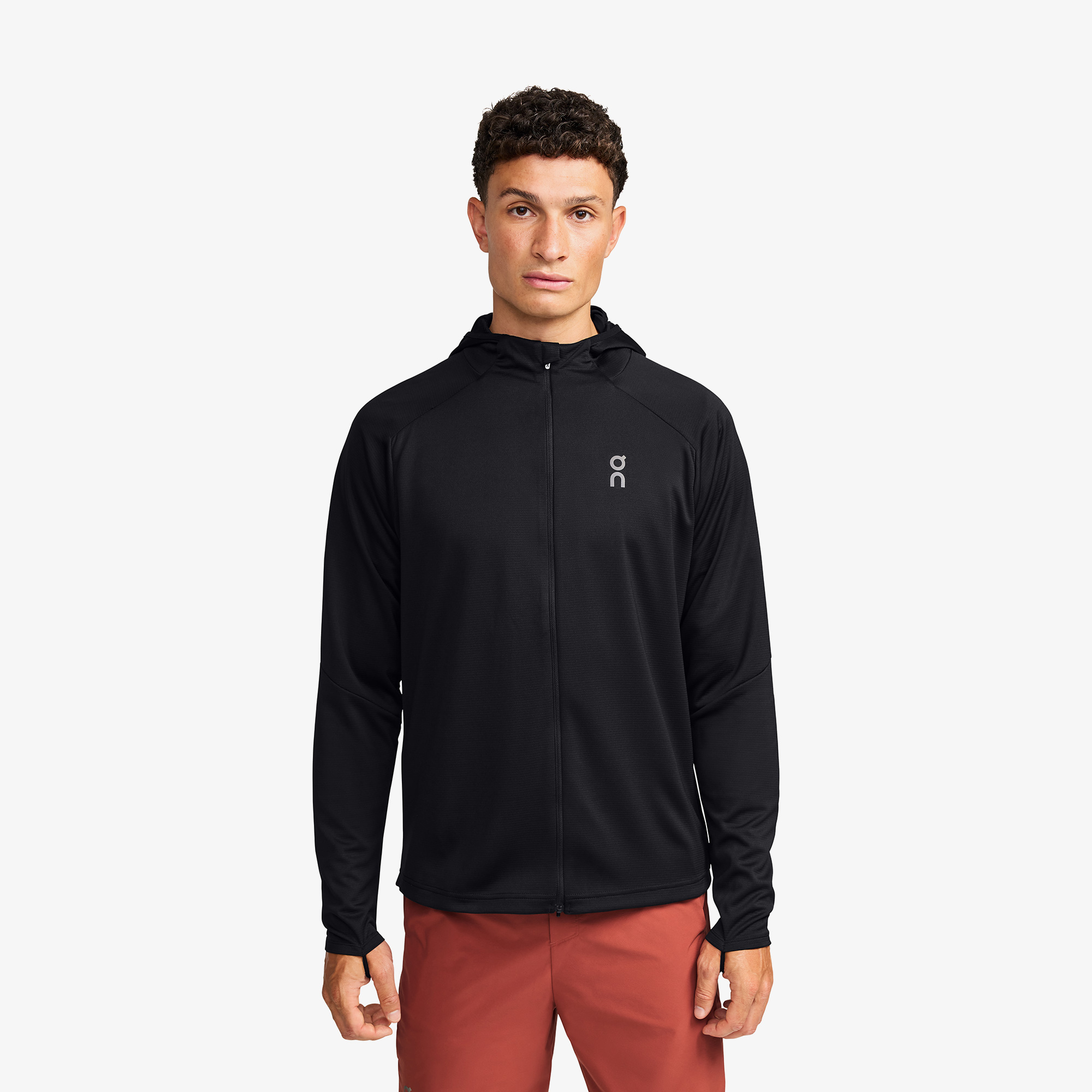 On Climate Zip Erkek Siyah Koşu Sweatshirt