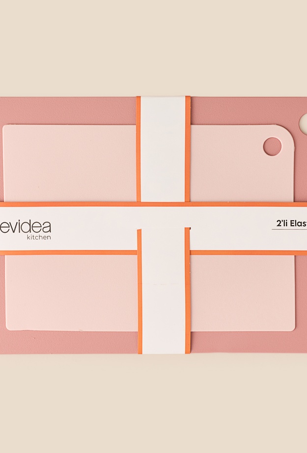 Evidea Kitchen 2'li Elastik Kesim Panosu - Pembe - 21x30 + 25x35 cm